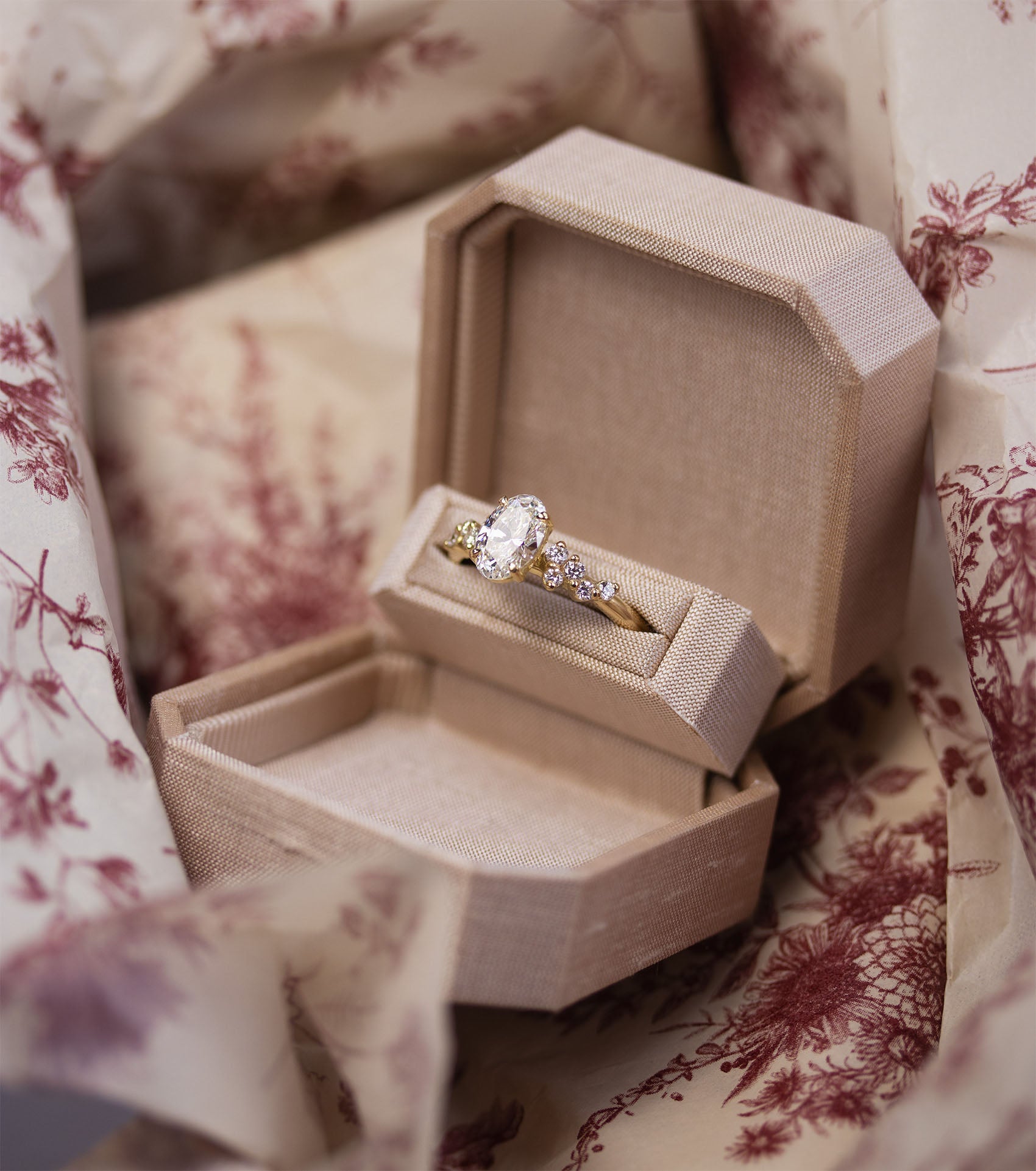 18k yellow bespoke gold lab grown diamond engagement ring